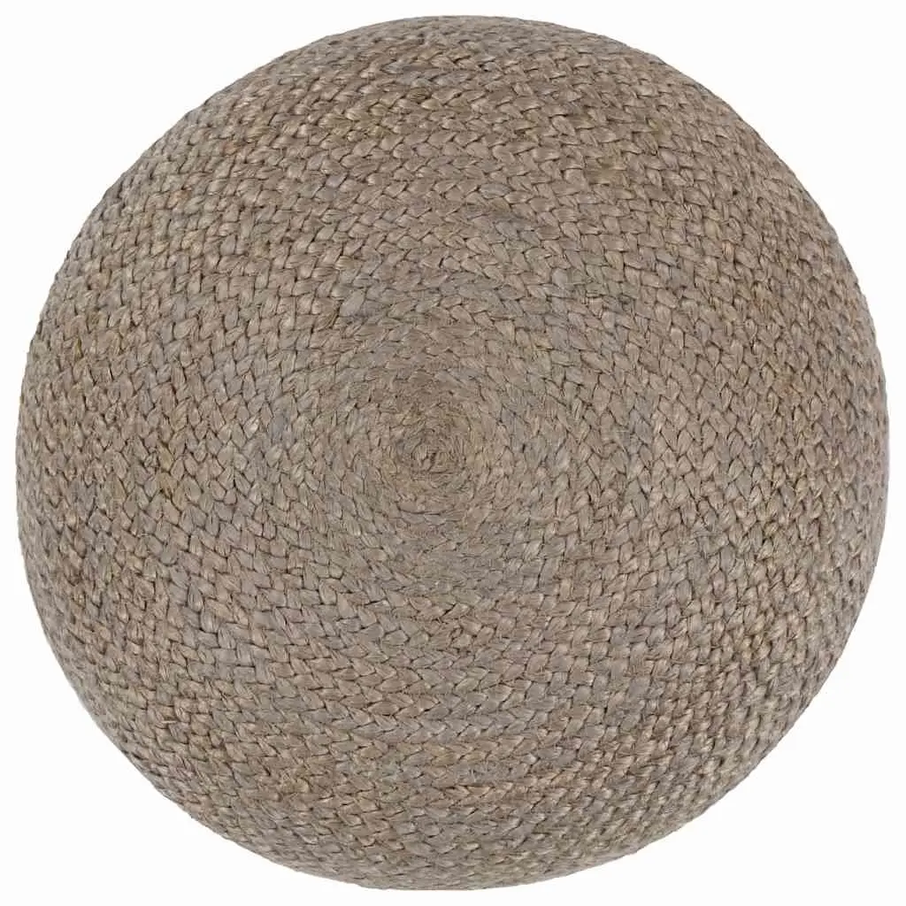 Grey Braided Jute Pouffe Footstool for Relaxation
