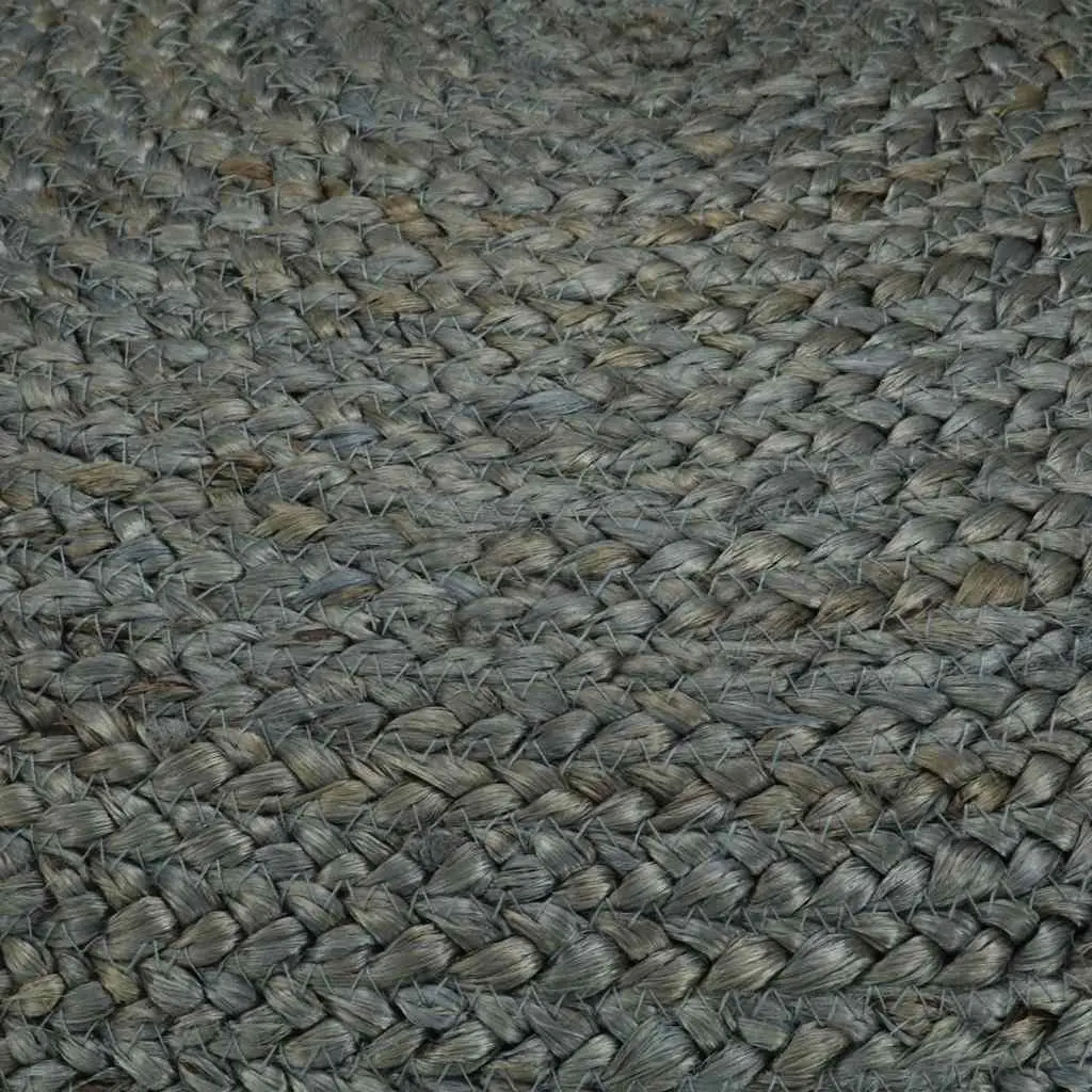 Braided Footrest Pouffe Olive Green Jute 45x30cm Handmade Stool