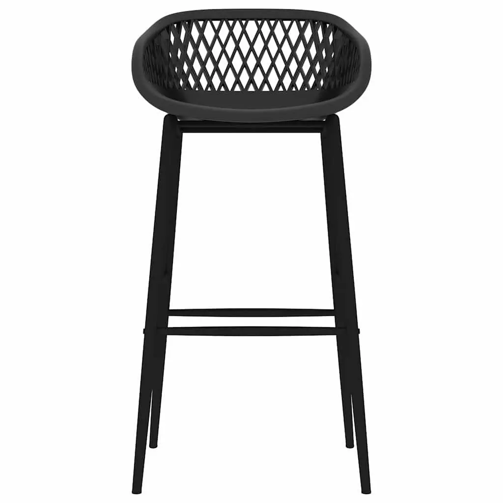 Bar Stools PP Metal 4 Piece Black
