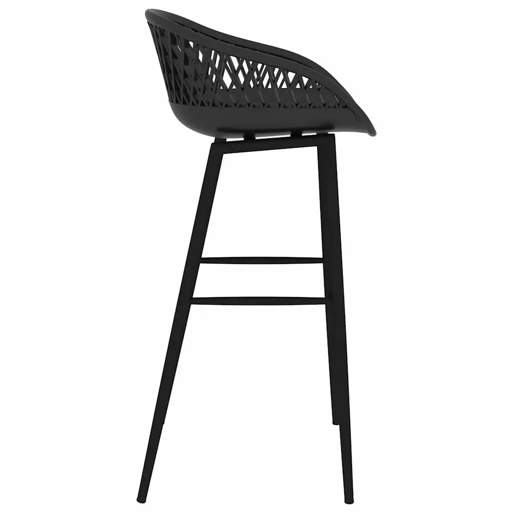 Bar Stools PP Metal 4 Piece Black