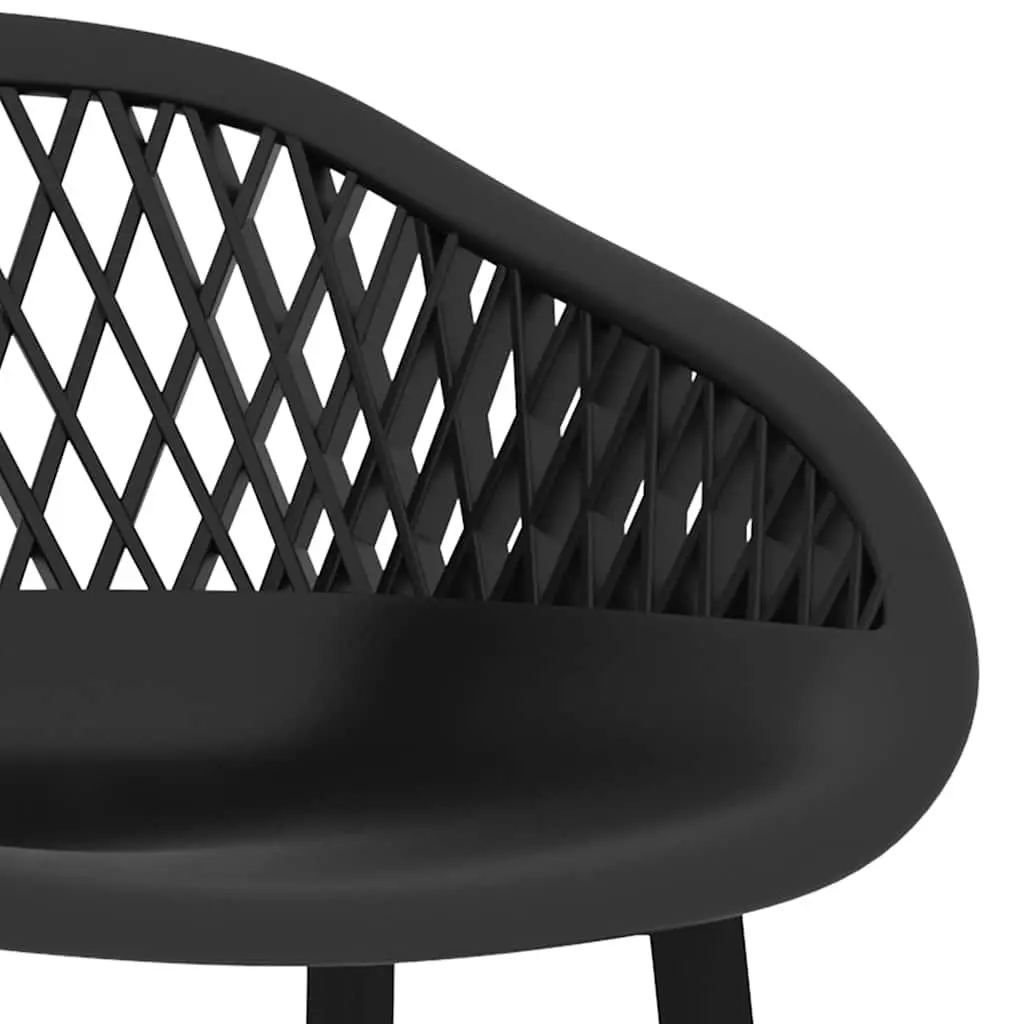 Bar Stools PP Metal 4 Piece Black