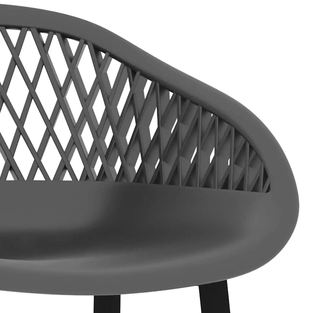 Set of 4 Grey Mesh Bar Stools with Backrest