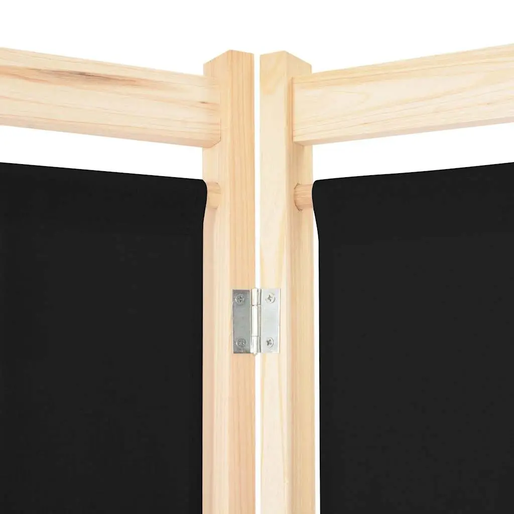 5-Panel Wooden Frame Fabric Screen Room Divider