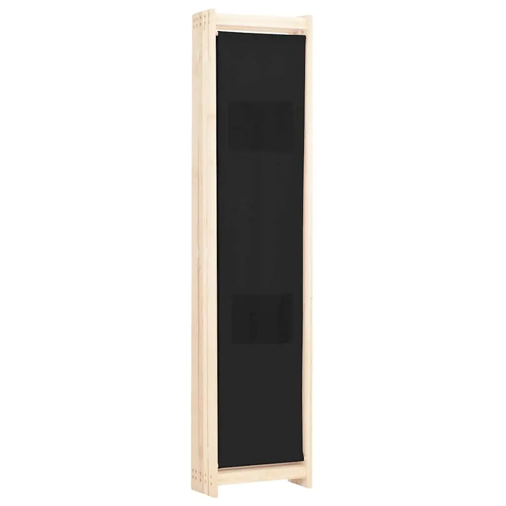 5-Panel Wooden Frame Fabric Screen Room Divider