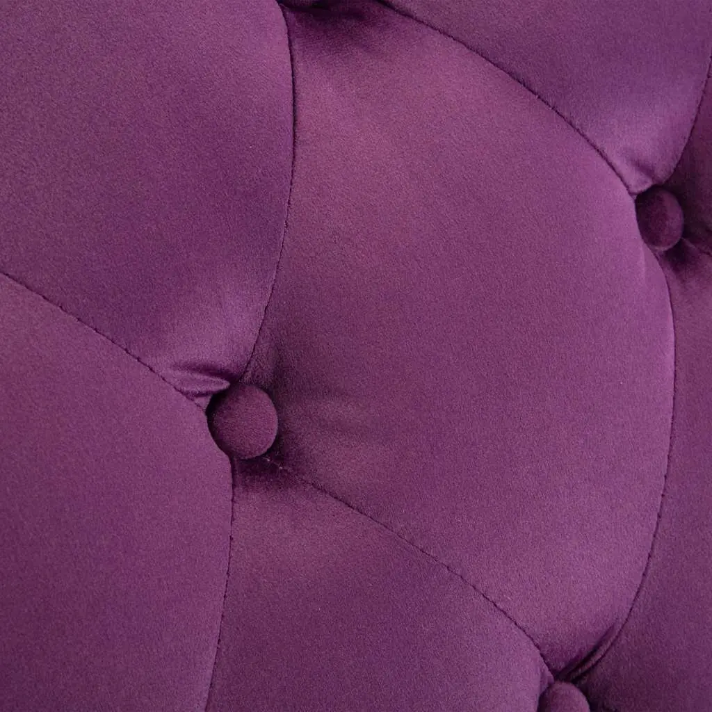 Purple Velvet Chaise Lounge with Ergonomic Support