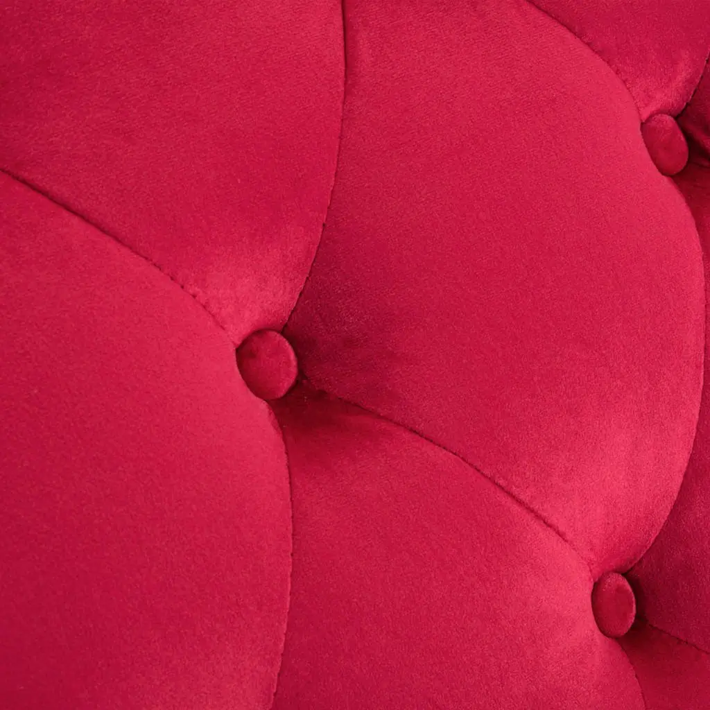 Red Velvet Accent Chair with Button Tufting