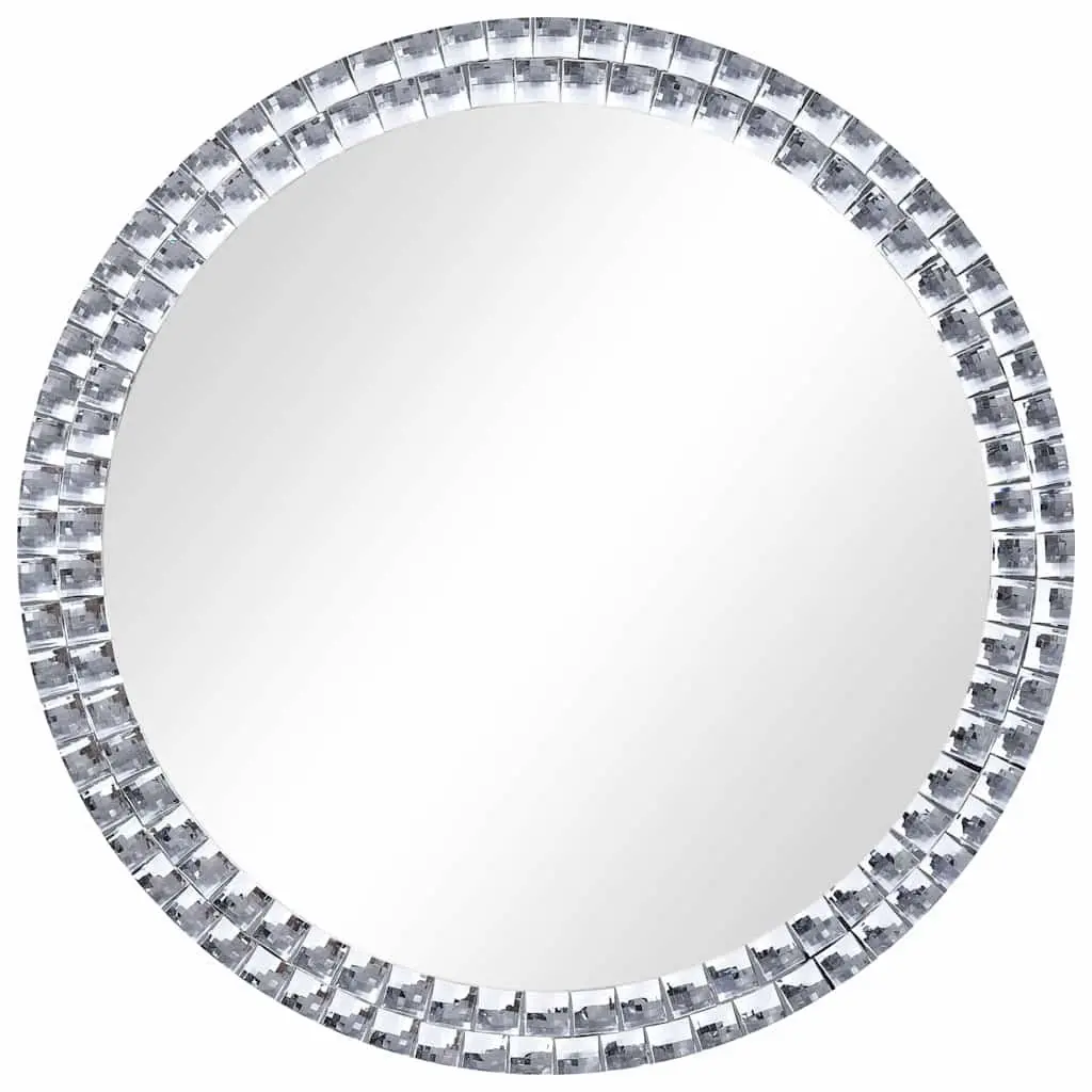 60cm Round Wall Mirror with Tempered Glass Silver Finish