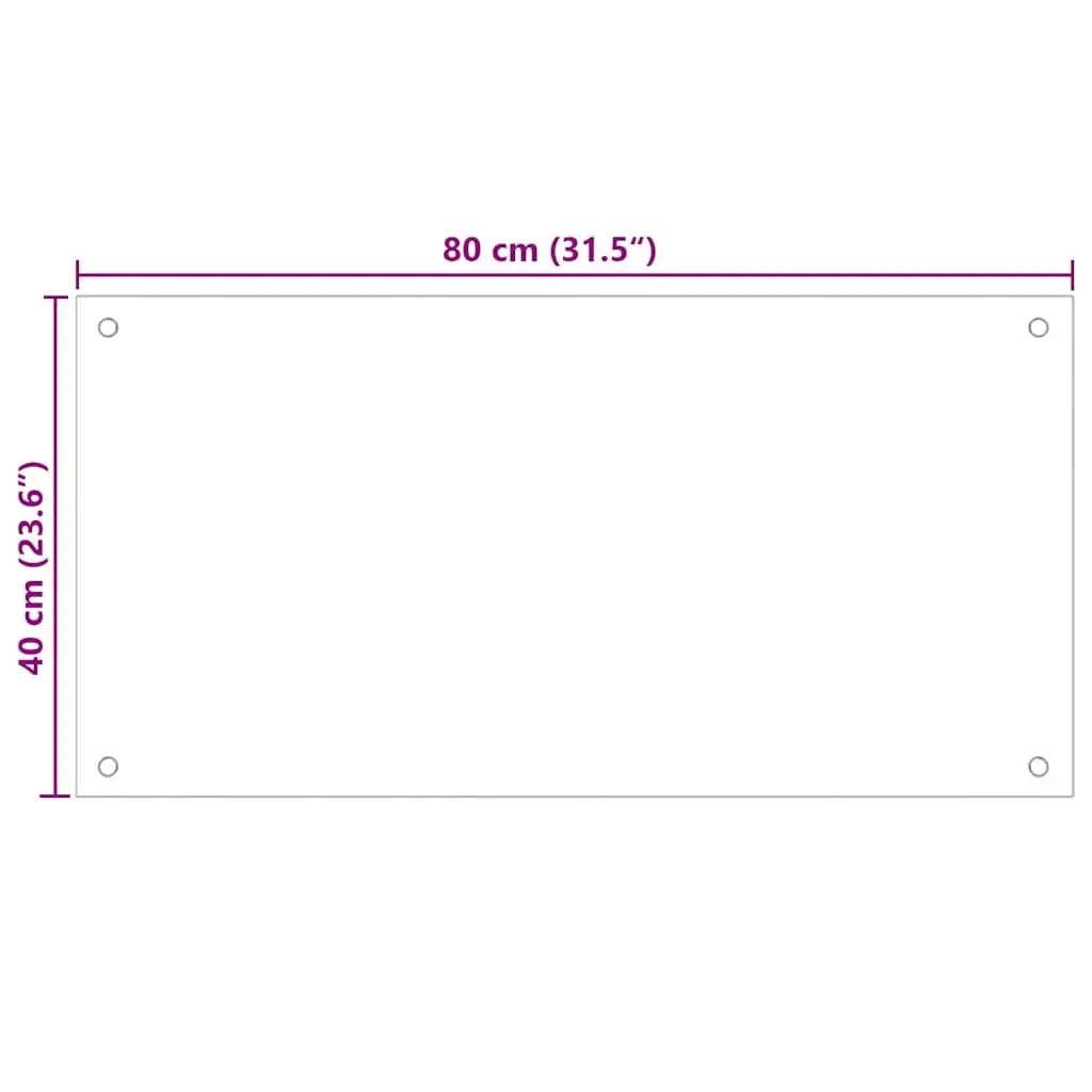 Kitchen Backsplash Tempered Glass 80x40 cm Transparent