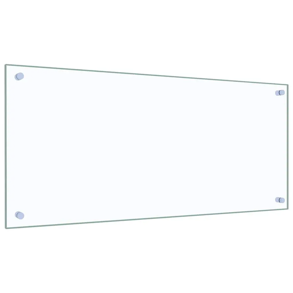 Kitchen Backsplash Tempered Glass 90x40cm Transparent Heat Resistant
