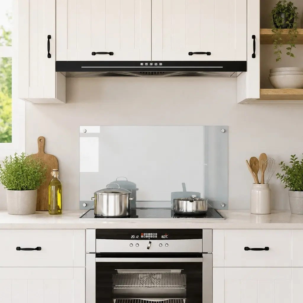 Tempered Glass Splashguard for Kitchen Protection 90x50 cm