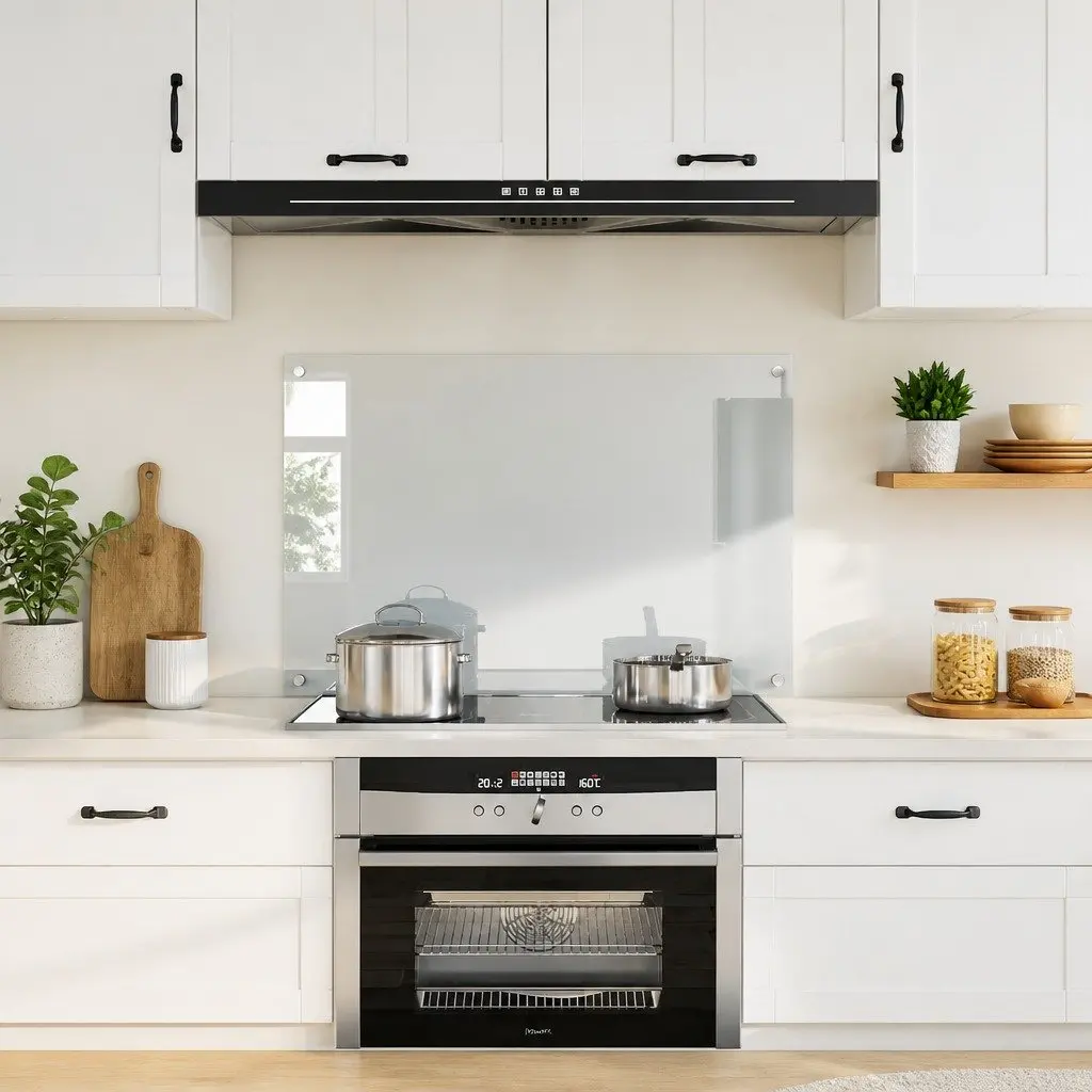 Tempered Glass Kitchen Backsplash 90x60 cm