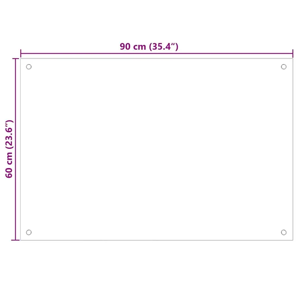 Tempered Glass Kitchen Backsplash 90x60 cm