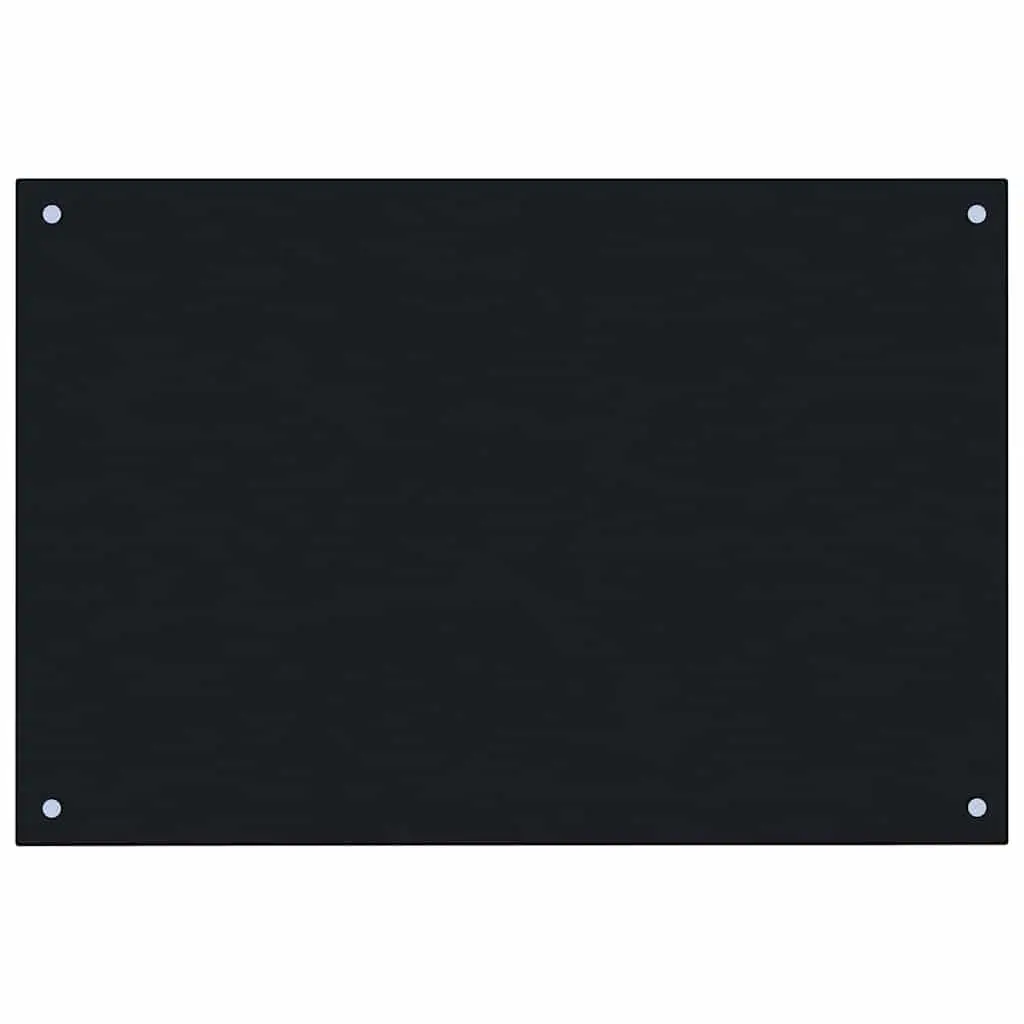 Tempered Glass Black Kitchen Backsplash 90x50 cm