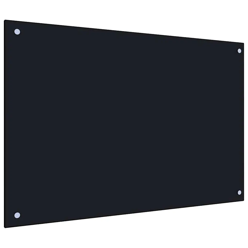 Tempered Glass Black Kitchen Backsplash 90x50 cm