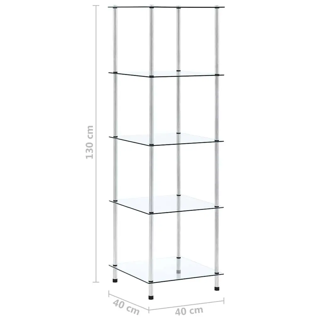 5-Tier Tempered Glass Standing Shelf Unit