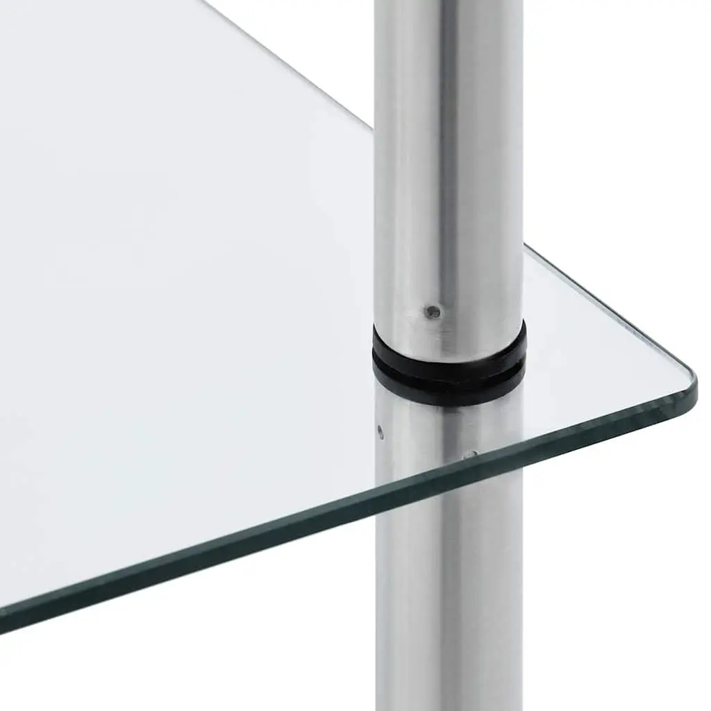 6-Tier Shelf Unit Tempered Glass 40x40x160cm Transparent