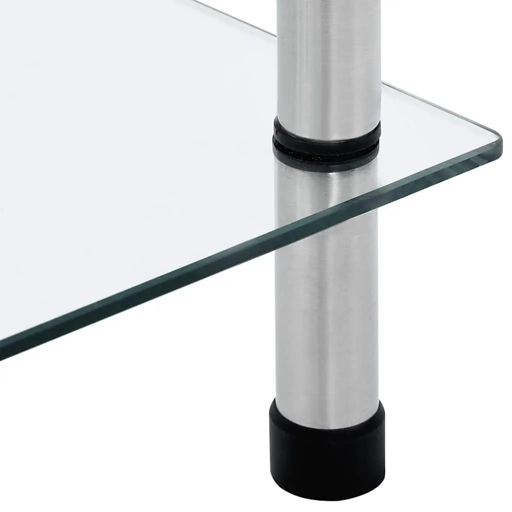 6-Tier Shelf Unit Tempered Glass 40x40x160cm Transparent