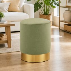 Elegant Green Velvet Barrel Stool for Any Room