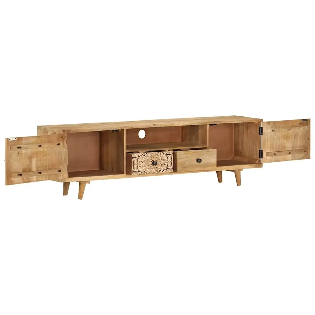 Solid Mango Wood TV Cabinet 140x30x40 cm Brown Lowboard Storage Unit