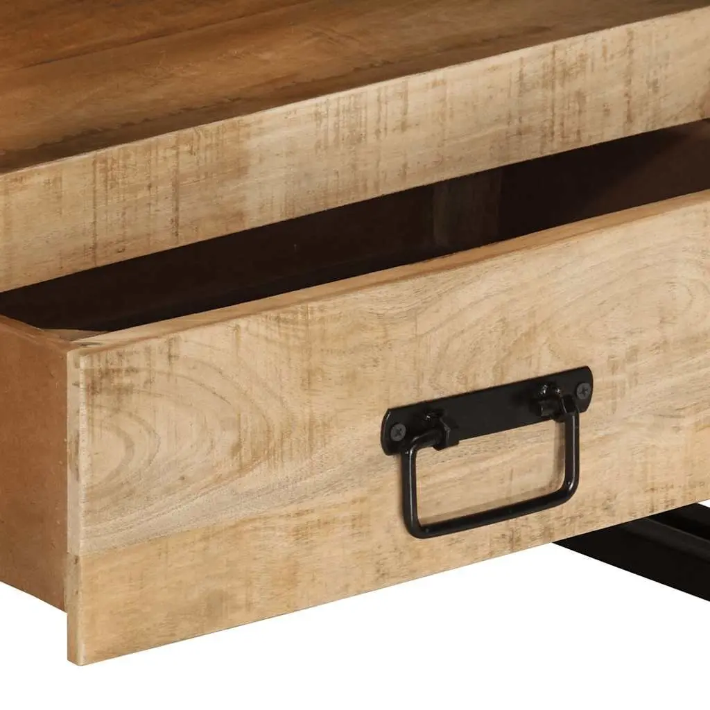 Solid Mango Wood TV Cabinet with Drawers, 100x30x45 cm