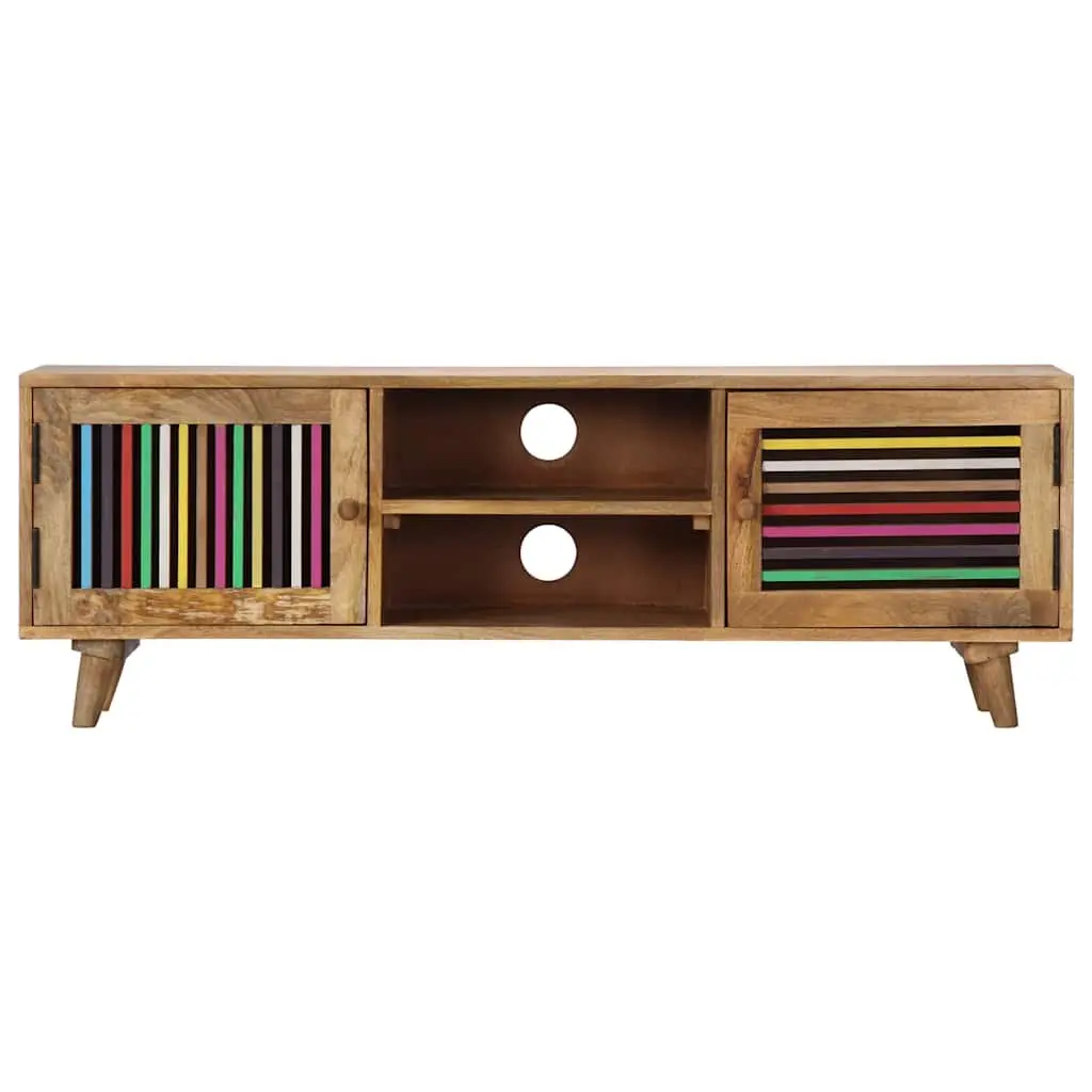 Solid Mango Wood TV Cabinet 120x30x40cm with Doors