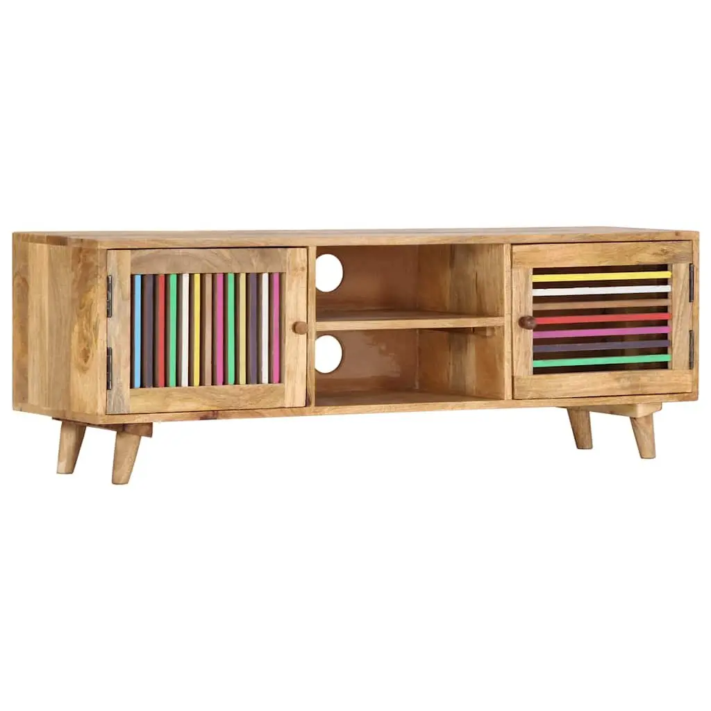 Solid Mango Wood TV Cabinet 120x30x40cm with Doors