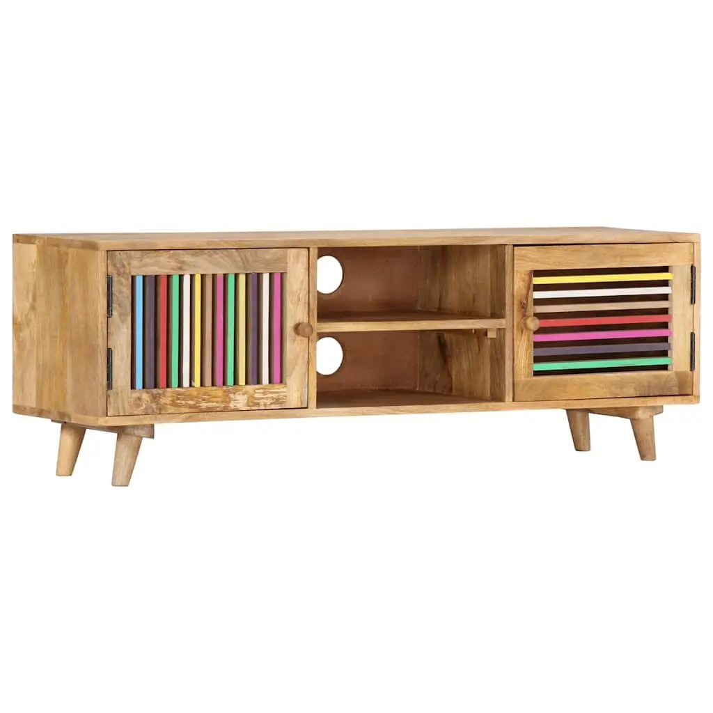 Solid Mango Wood TV Cabinet 120x30x40cm with Doors