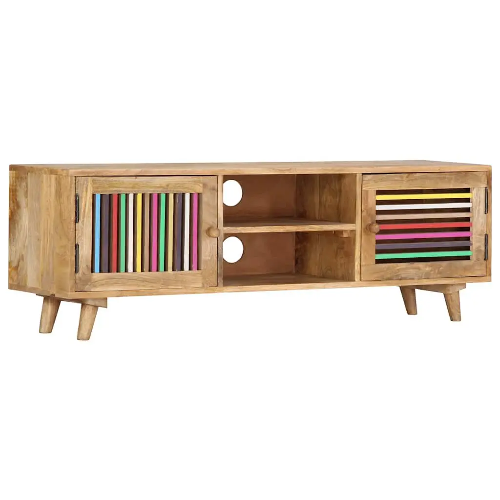 Solid Mango Wood TV Cabinet 120x30x40cm with Doors