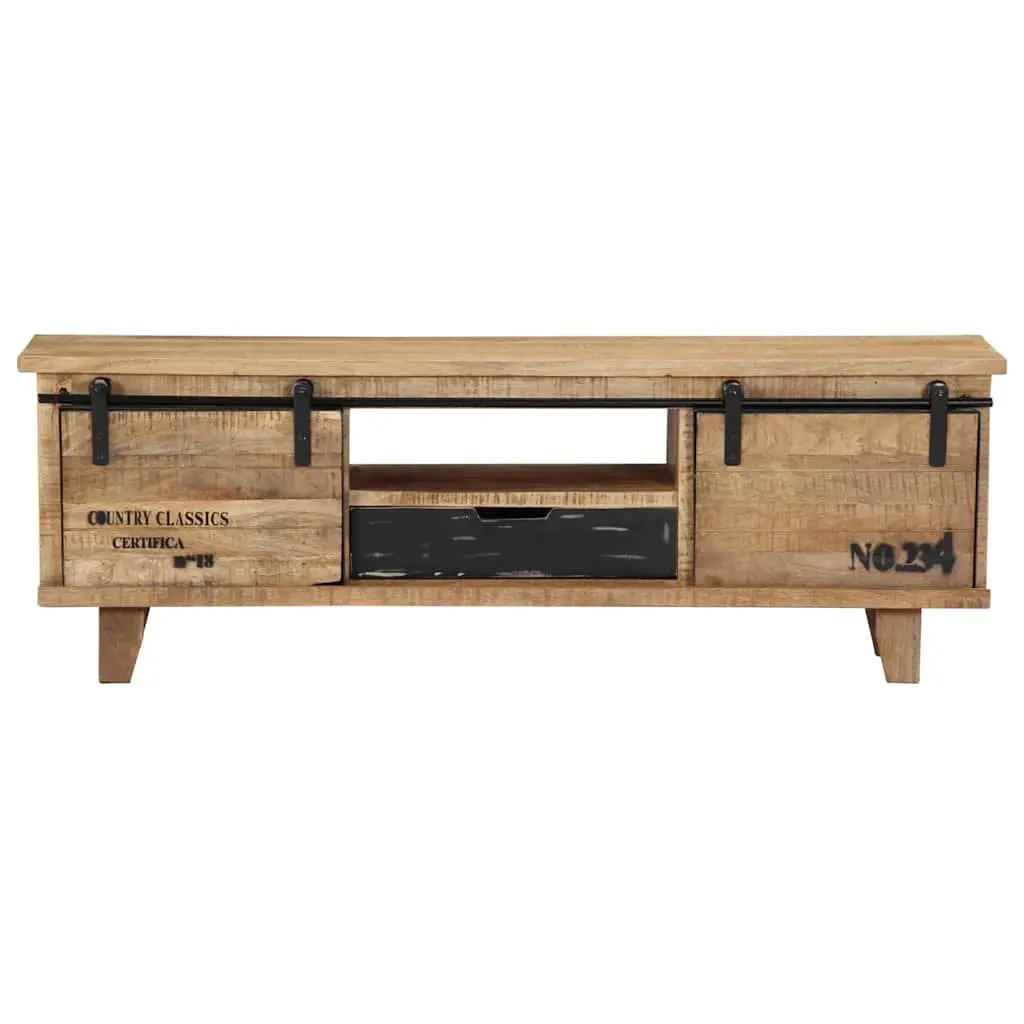 TV Cabinet 120x30x40 cm Brown Solid Mango Wood Storage Unit Lowboard