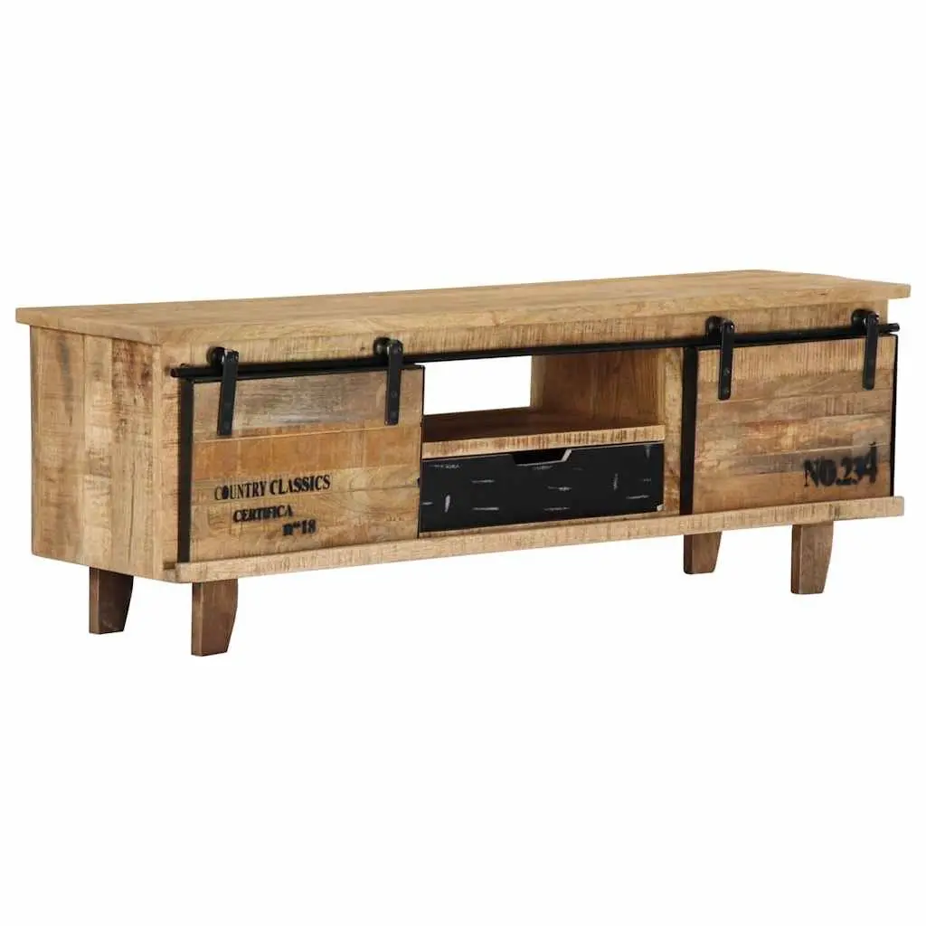 TV Cabinet 120x30x40 cm Brown Solid Mango Wood Storage Unit Lowboard