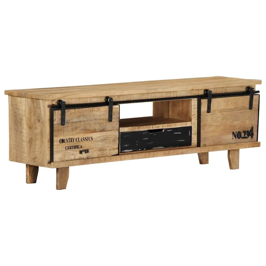 TV Cabinet 120x30x40 cm Brown Solid Mango Wood Storage Unit Lowboard