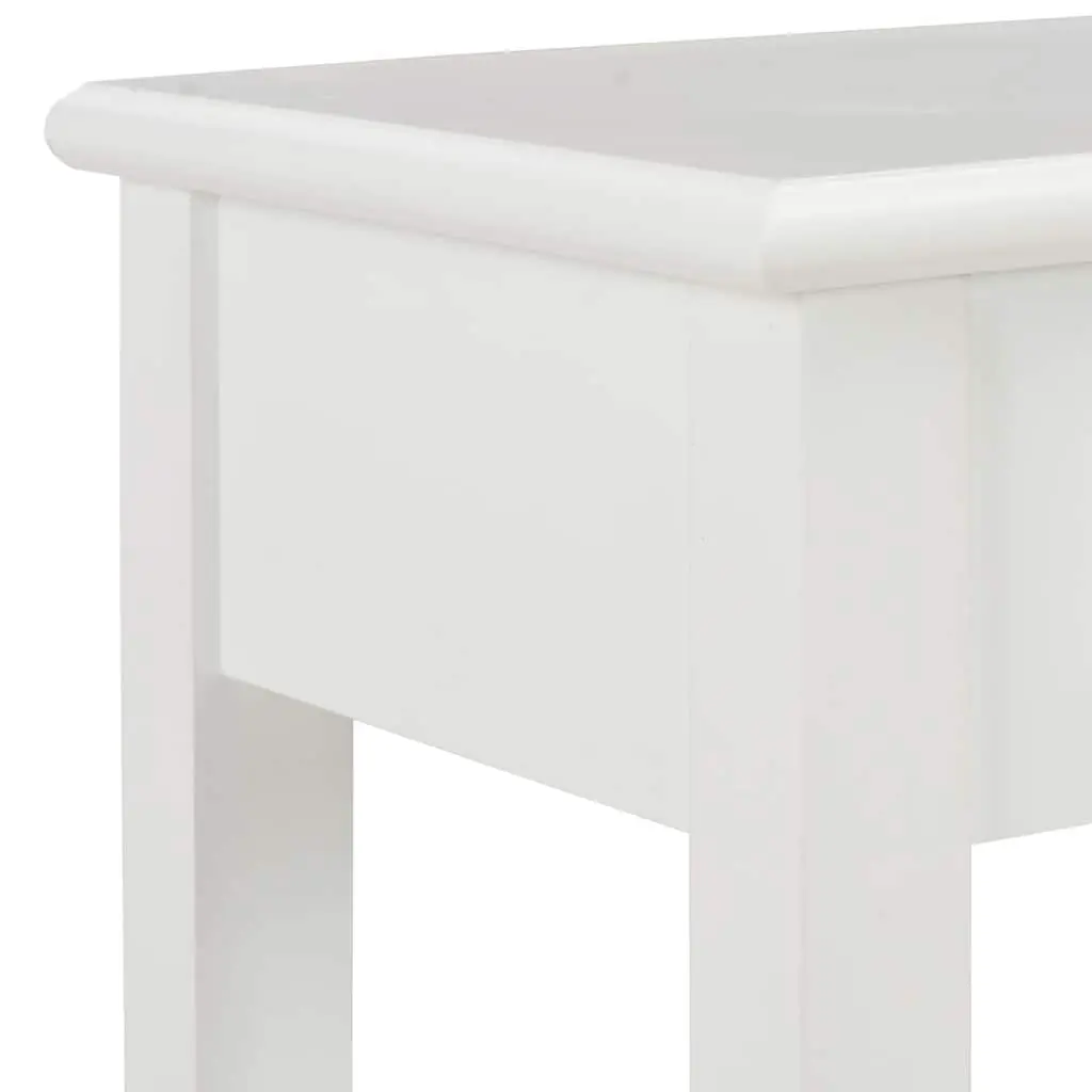 End Table White Wooden Console 110x35x80 cm with Drawers and Storage Shelf