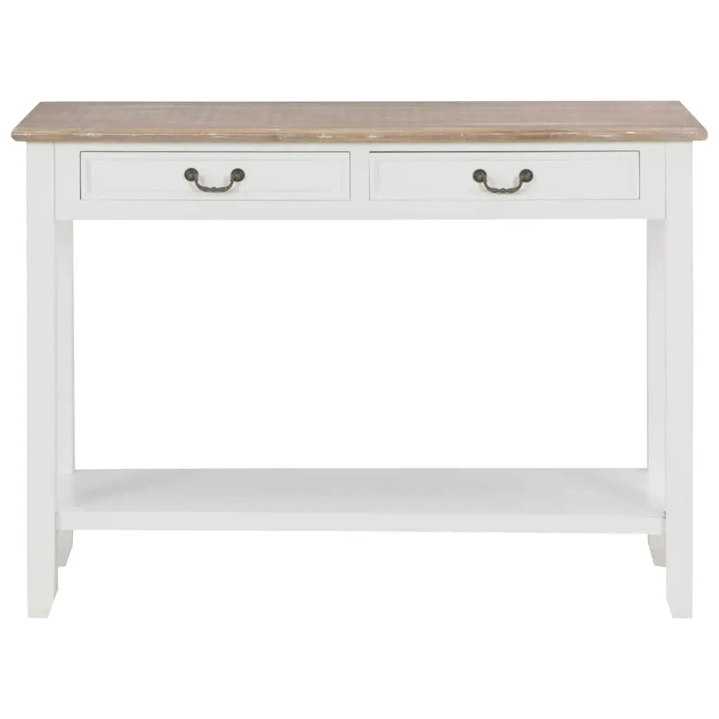 Console Table MDF Solid Pine Wood 110x35x80 cm White