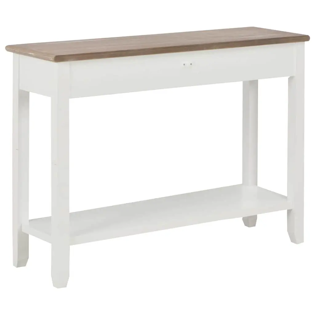 Console Table MDF Solid Pine Wood 110x35x80 cm White
