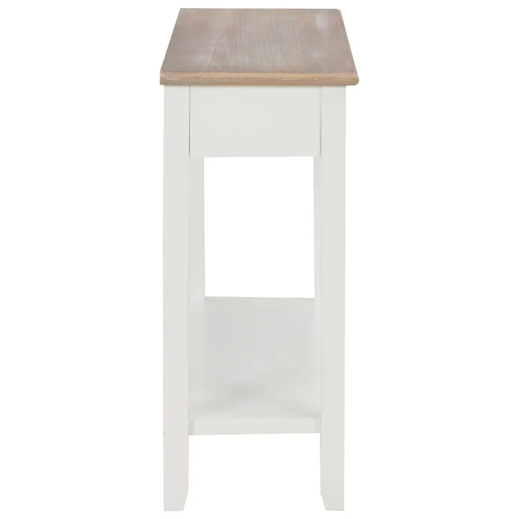 Console Table MDF Solid Pine Wood 110x35x80 cm White