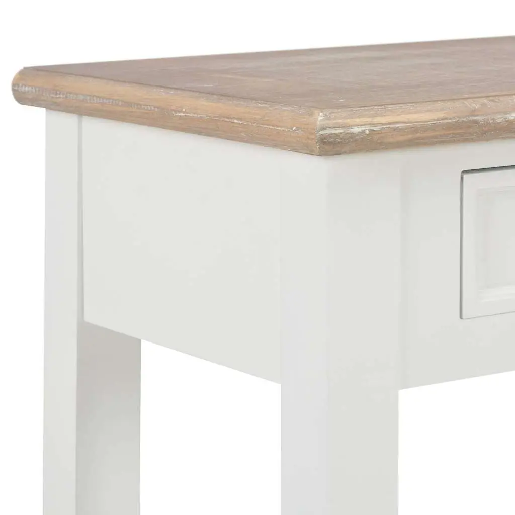 Console Table MDF Solid Pine Wood 110x35x80 cm White