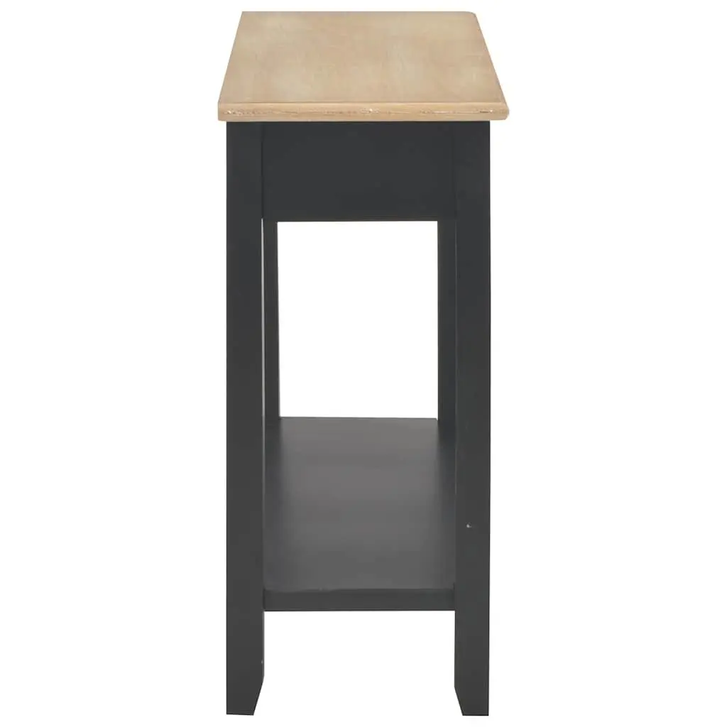 Black Console Table with Drawers and Shelf