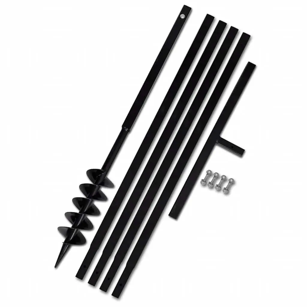 Ground Drill Auger Steel 100mm Size with Handle Extension Tubes 5m
