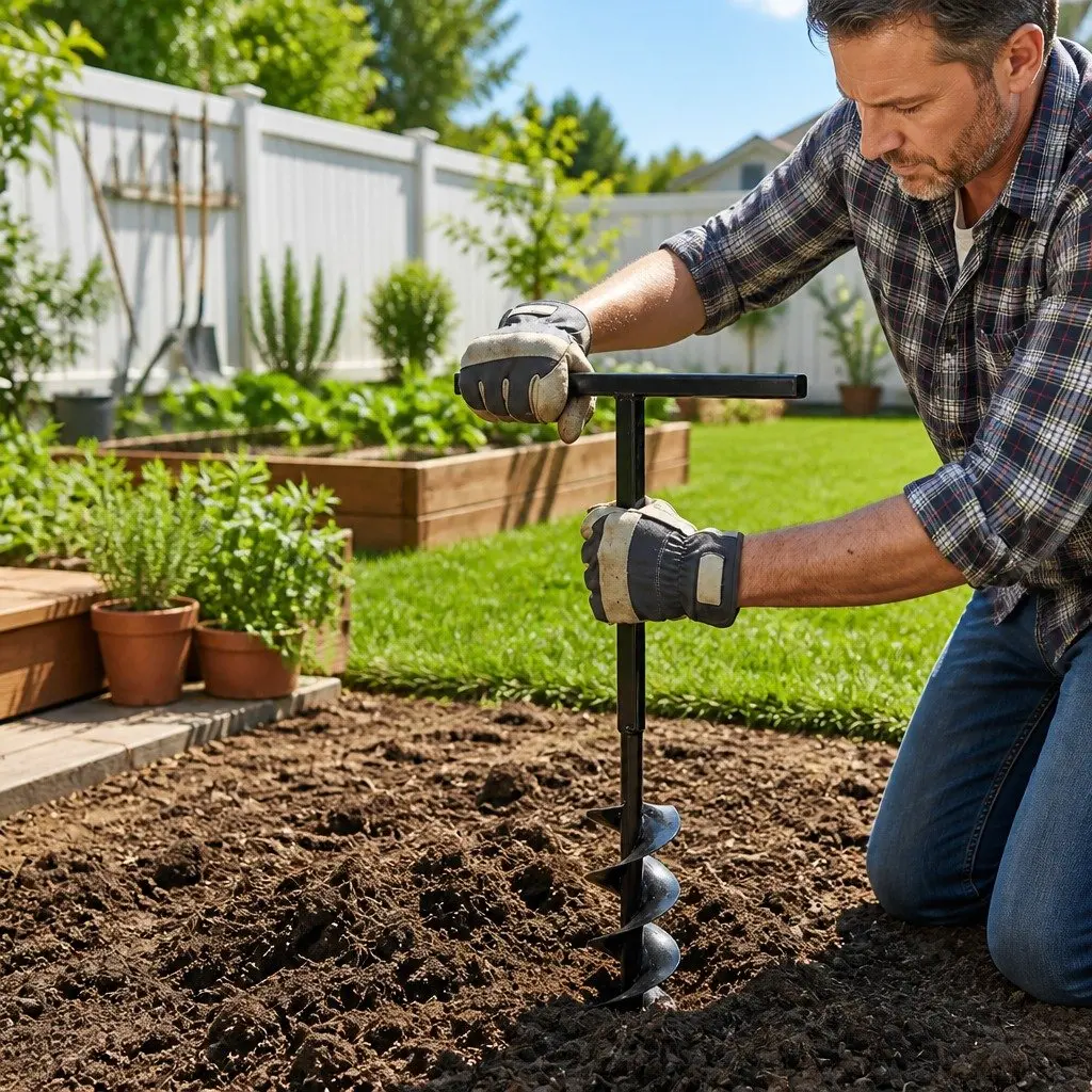 120mm Ground Drill Auger with Handle Extension Tubes