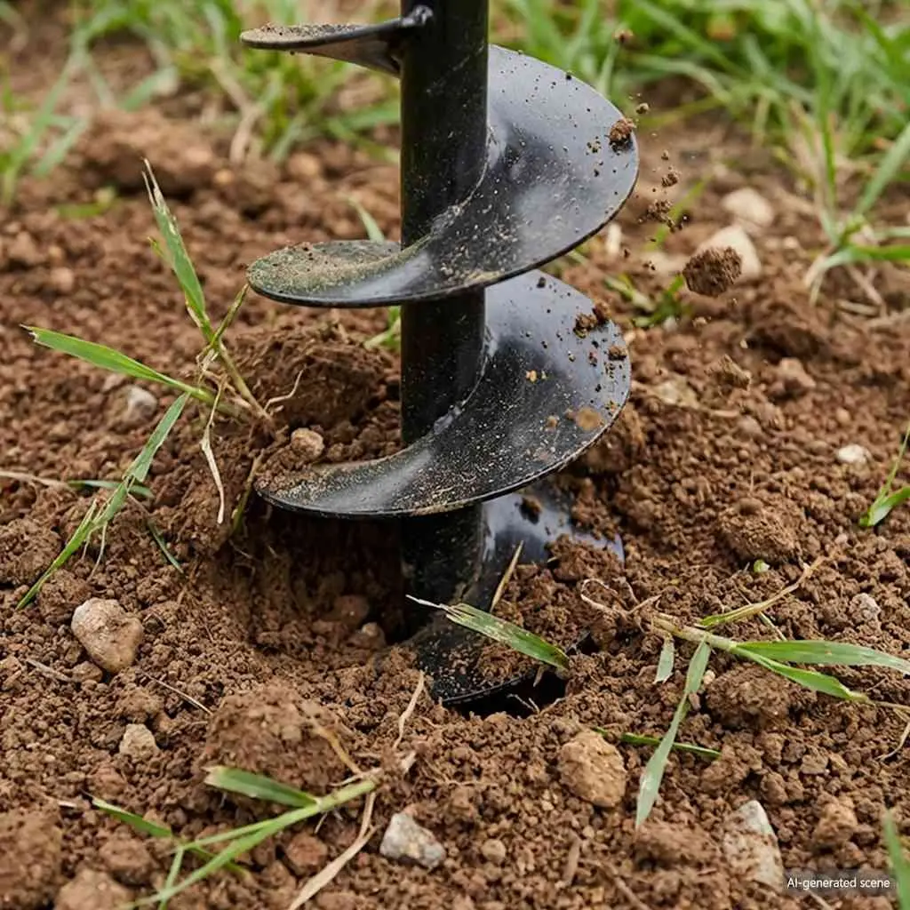 Ground Drill Auger Steel 120mm Size with Handle Extension Tubes 13m