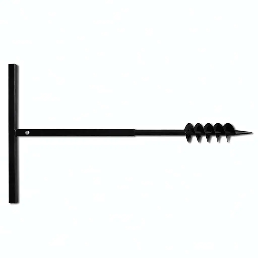 Ground Drill Steel 80mm with Handle and 12 Extension Tubes for Gardening Digging