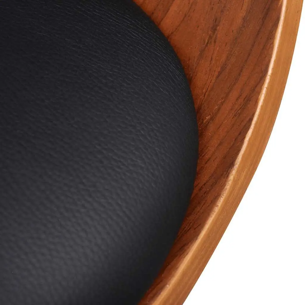 Dining Chairs Faux Leather Black 2 Piece Bent Wood Frame