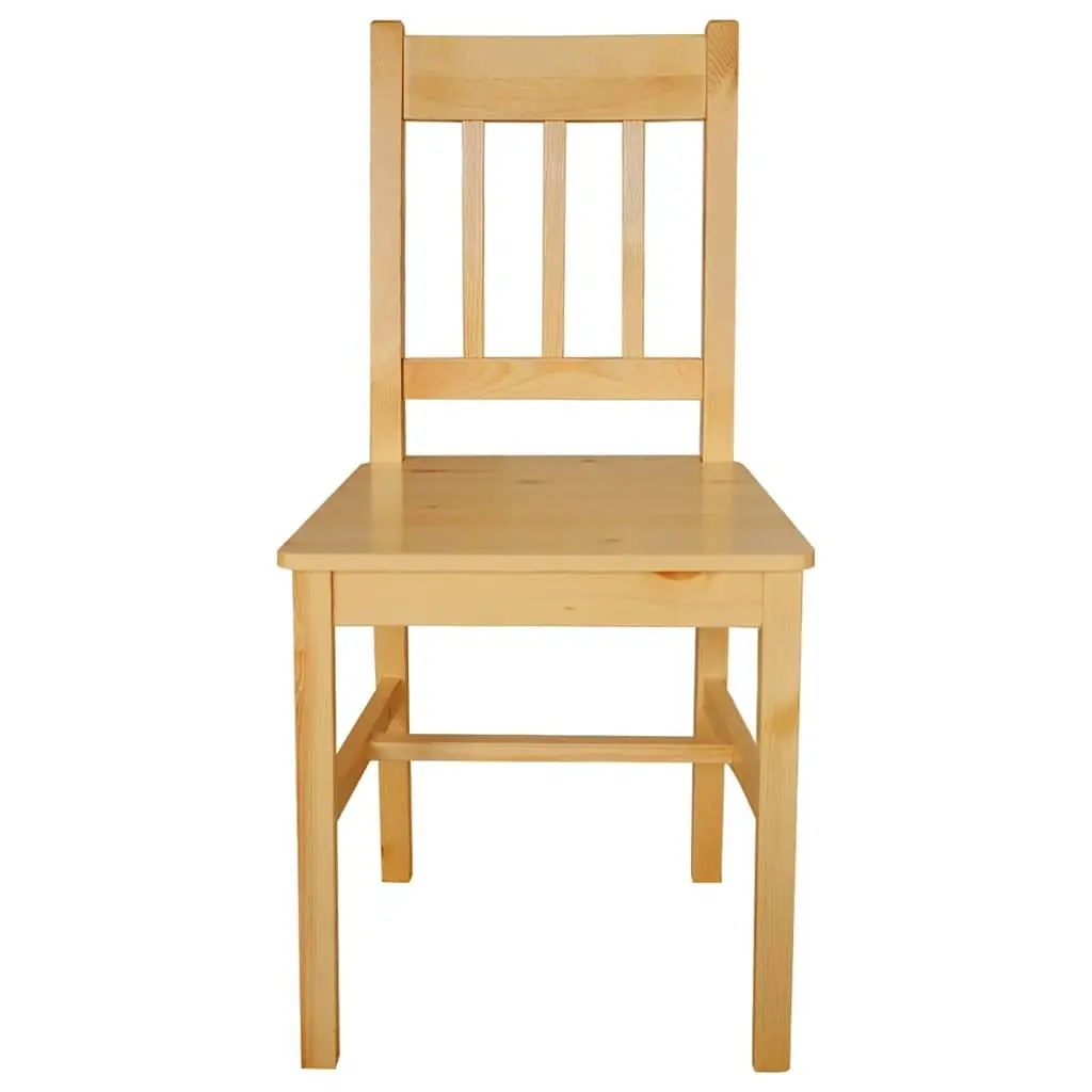 Dining Chairs 6 pcs Pinewood Kitchen Room Furniture Set Beige Ergonomic Design