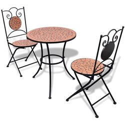 Durable 3 Piece Mosaic Bistro Set for Outdoor Use