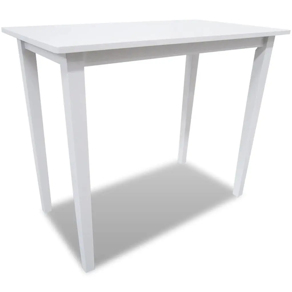 White Wooden Bar Table with 4 Bar Stools
