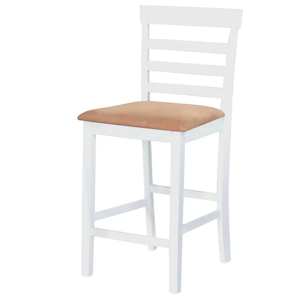 White Wooden Bar Table with 4 Bar Stools