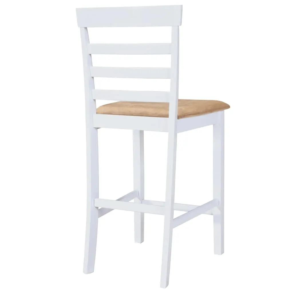 White Wooden Bar Table with 4 Bar Stools