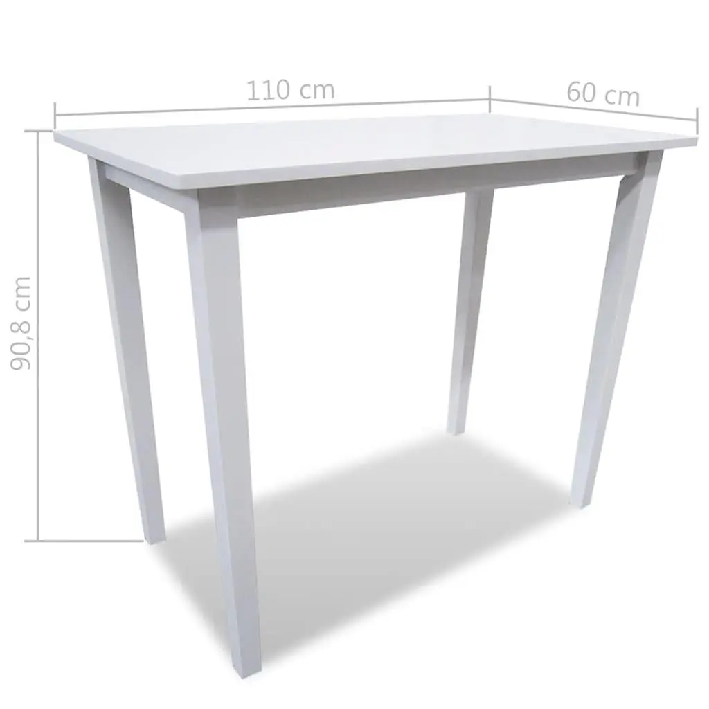 White Wooden Bar Table with 4 Bar Stools