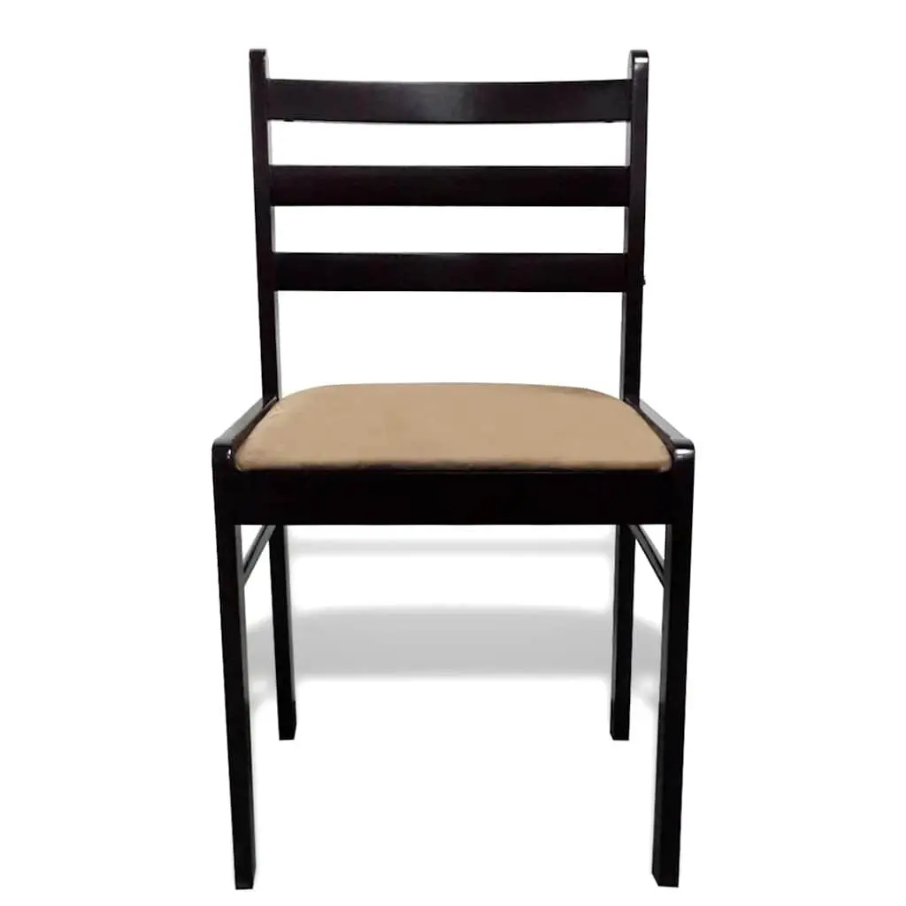 Brown Solid Wood Dining Chairs Set of 6