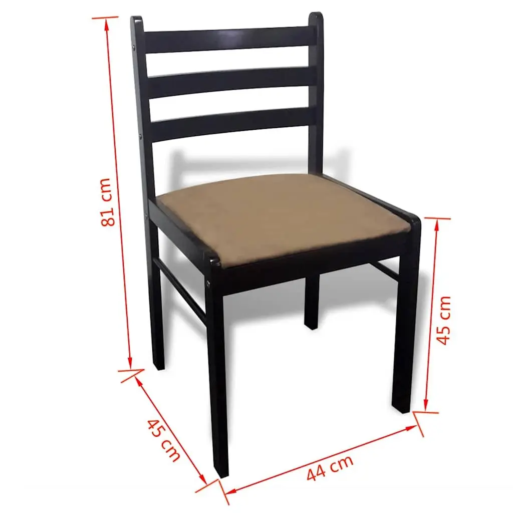Brown Solid Wood Dining Chairs Set of 6